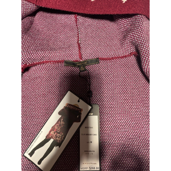 NWT Maxsport Longline Open Hooded Floral Cardigan Raspberry Pink Size Medium - Picture 8 of 8